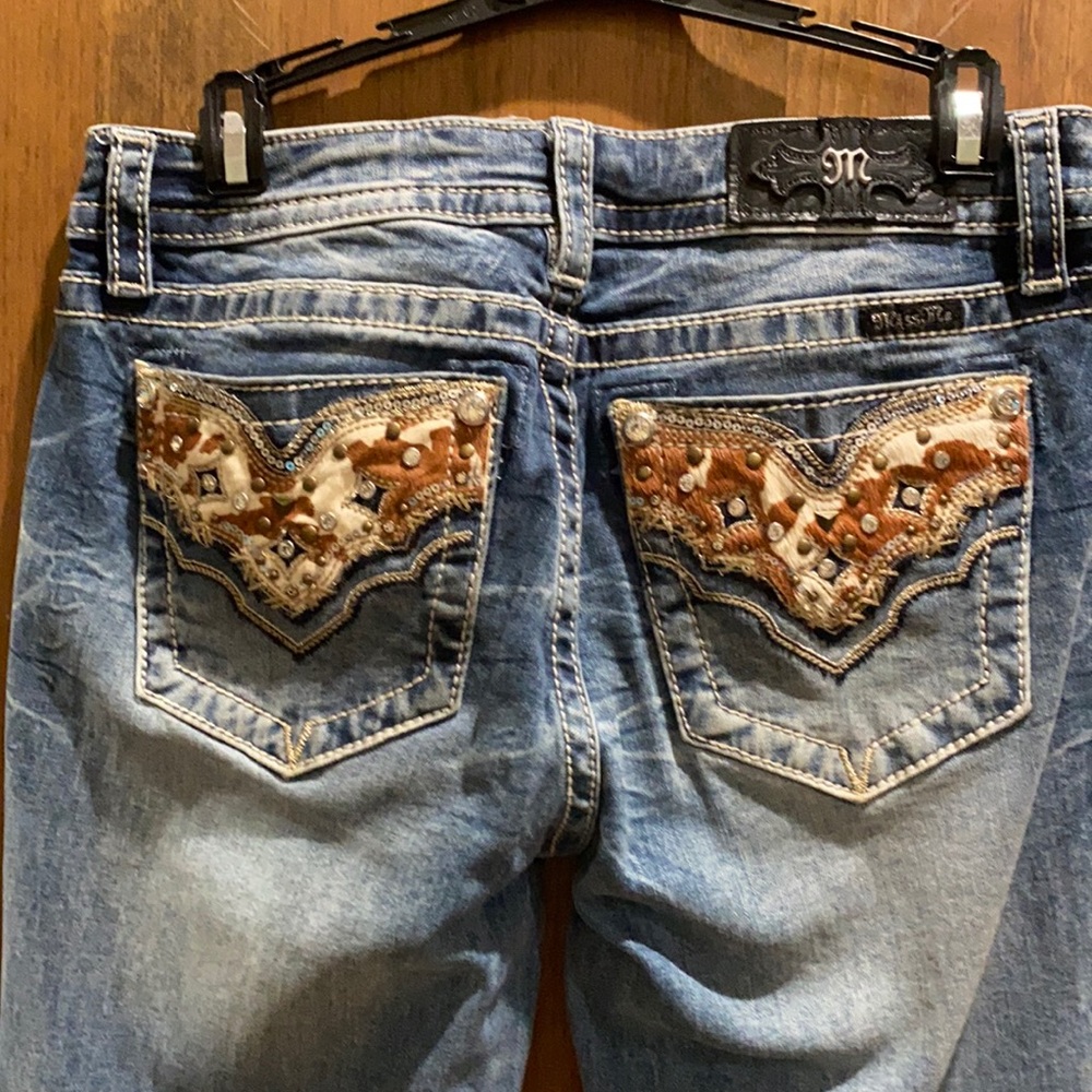 MissMe size 29 cowhide bootcut jeans. Like new never worn.